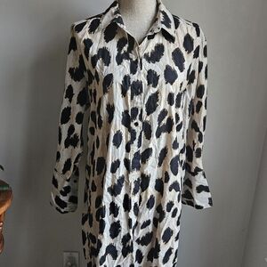 H&M Black and Cream Patterned Dress